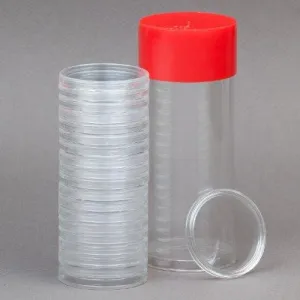 1 Airtite Coin Holder Storage Container & 20 Direct Fit H-39 Air-Tite Coin Holder Capsules For Standard Sized Casino Chips