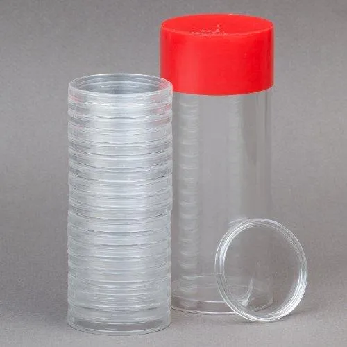 1 Airtite Coin Holder Storage Container & 20 Direct Fit H-39 Air-Tite Coin Holder Capsules For Standard Sized Casino Chips