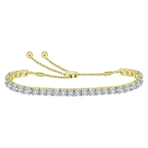 10K Yellow Gold Diamond Studded Bolo Bracelet 1/2 Cttw