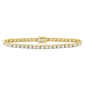 10K Yellow Gold Diamond Tennis Bracelet 7.00 Cttw