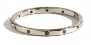 12 Black Diamond Band- 18k White Gold