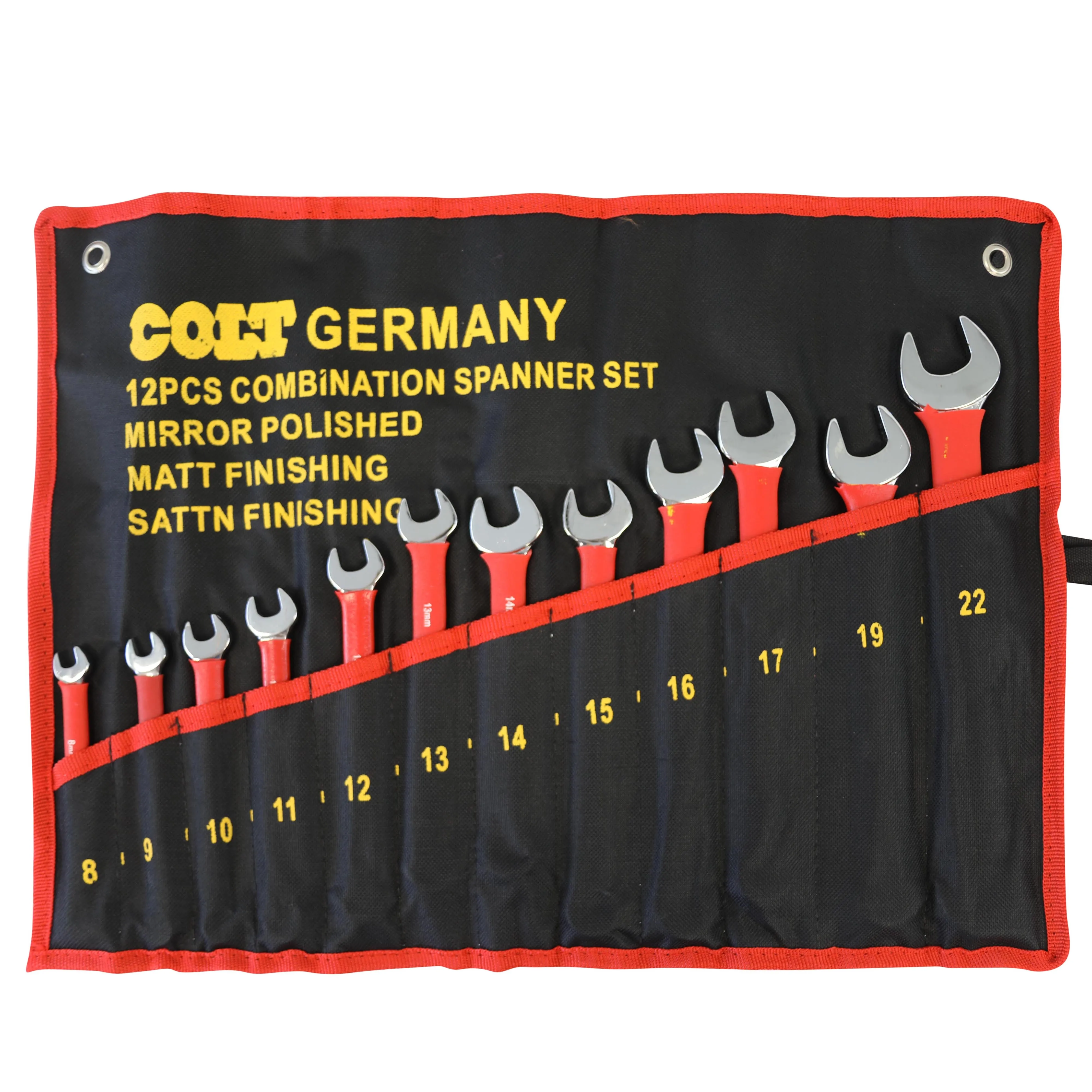 12 Piece Combination Spanner Set with Rubber Handles