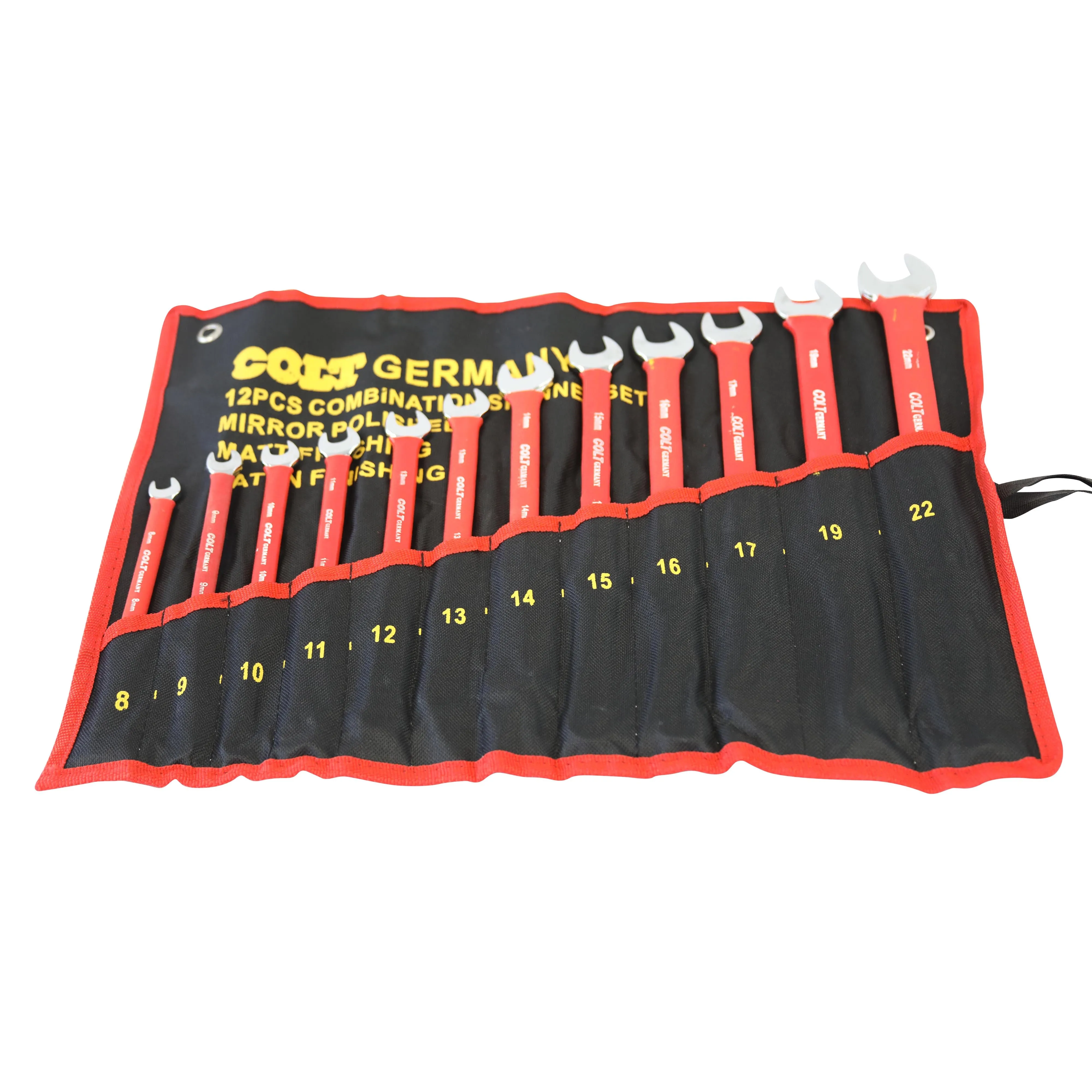 12 Piece Combination Spanner Set with Rubber Handles