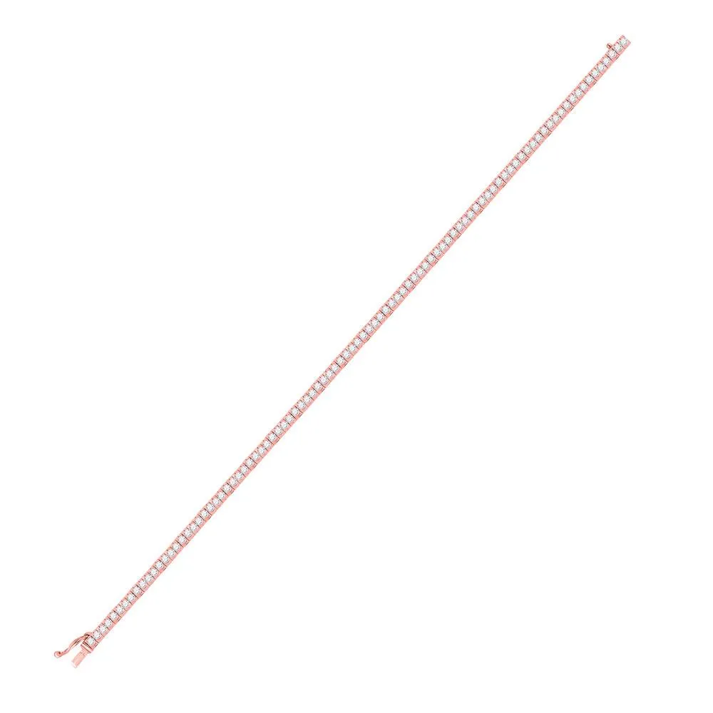 14K Rose Gold Diamond Tennis Bracelet 2.00 Cttw