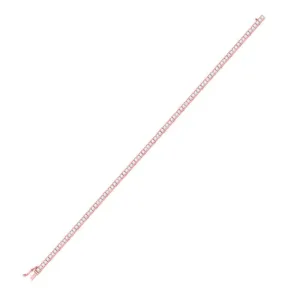 14K Rose Gold Womens Round Diamond Studded Tennis Bracelet 2.00 Cttw