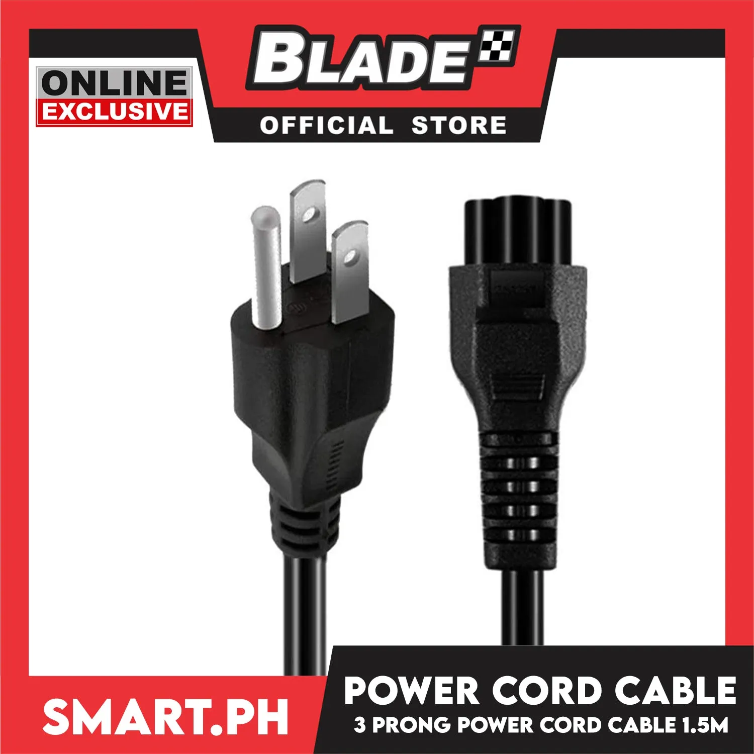 1.5 Meters AC Power Cord Cable 3-Prong