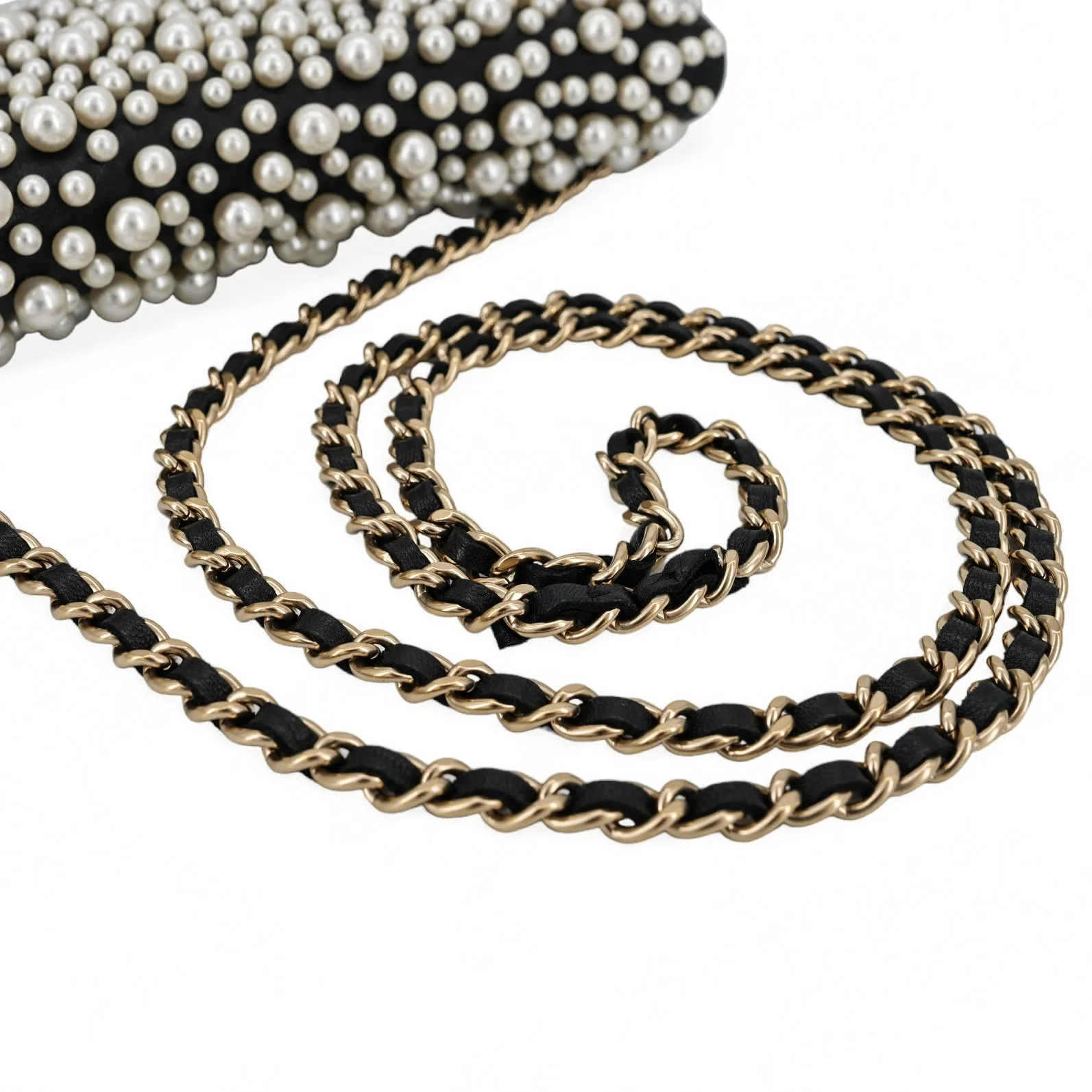 15C Paris-Dubai Black and White Pearl Mini Flap Bag
