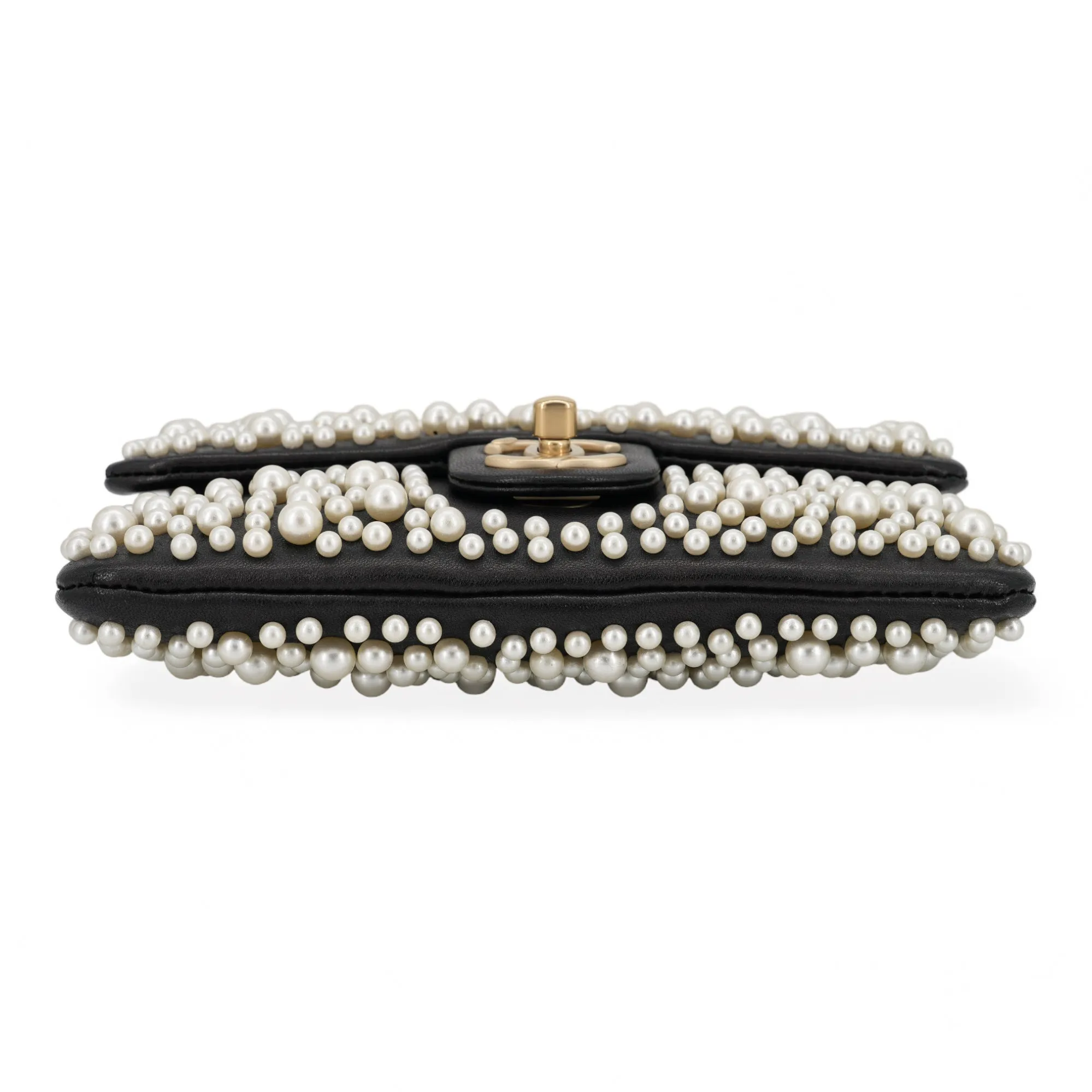 15C Paris-Dubai Black and White Pearl Mini Flap Bag