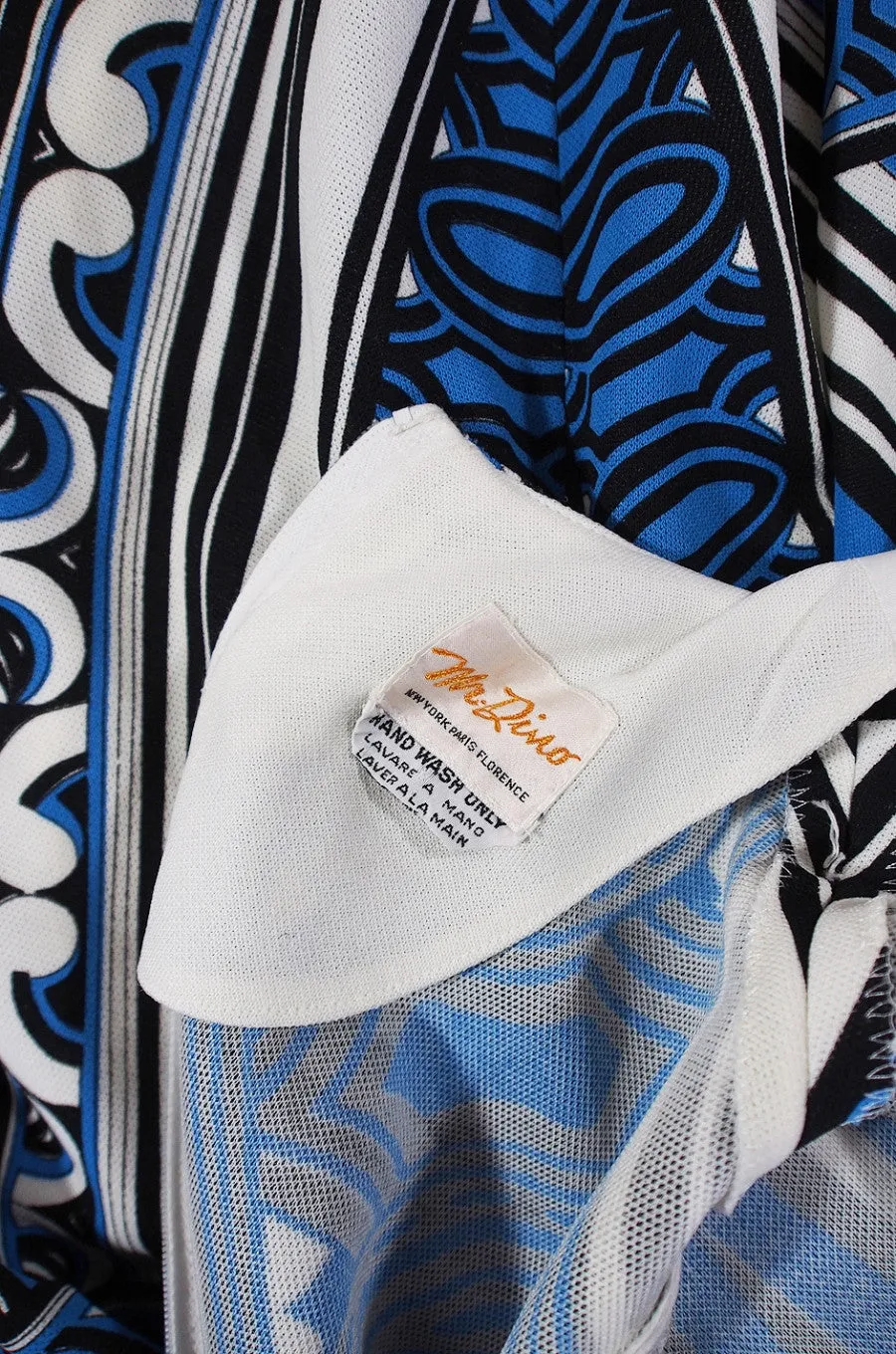 1960s Mr. Dino Graphic Print Dress