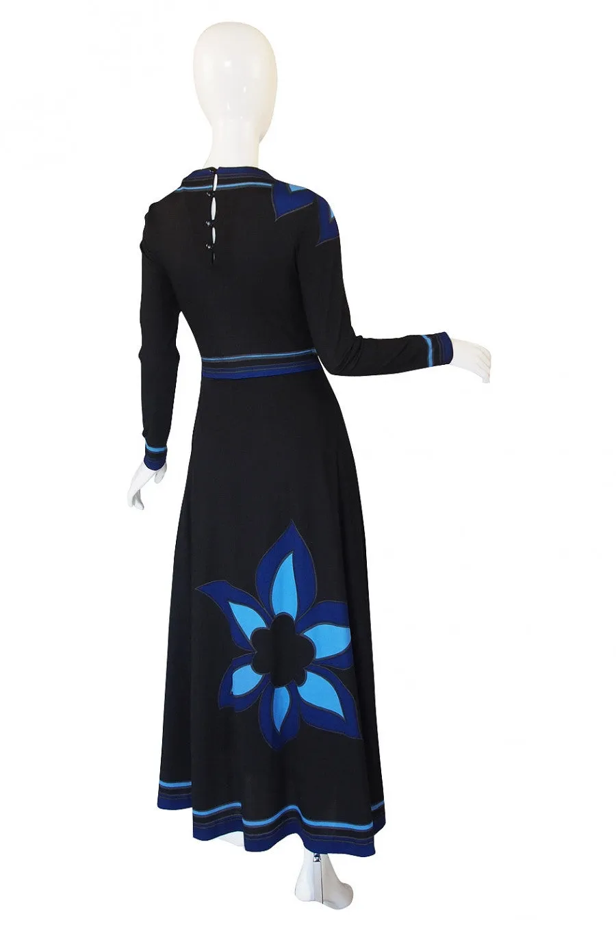 1970s Louis Feraud Maxi Flower Dress