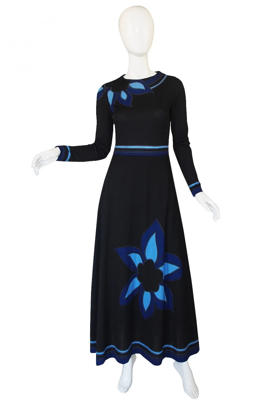 1970s Louis Feraud Maxi Flower Dress