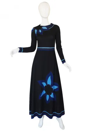 1970s Louis Feraud Maxi Flower Dress