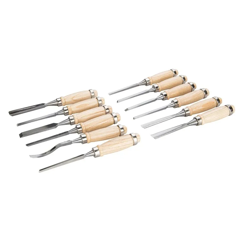 200MM WOOD CARVING SET 12PCE Silverline 250241