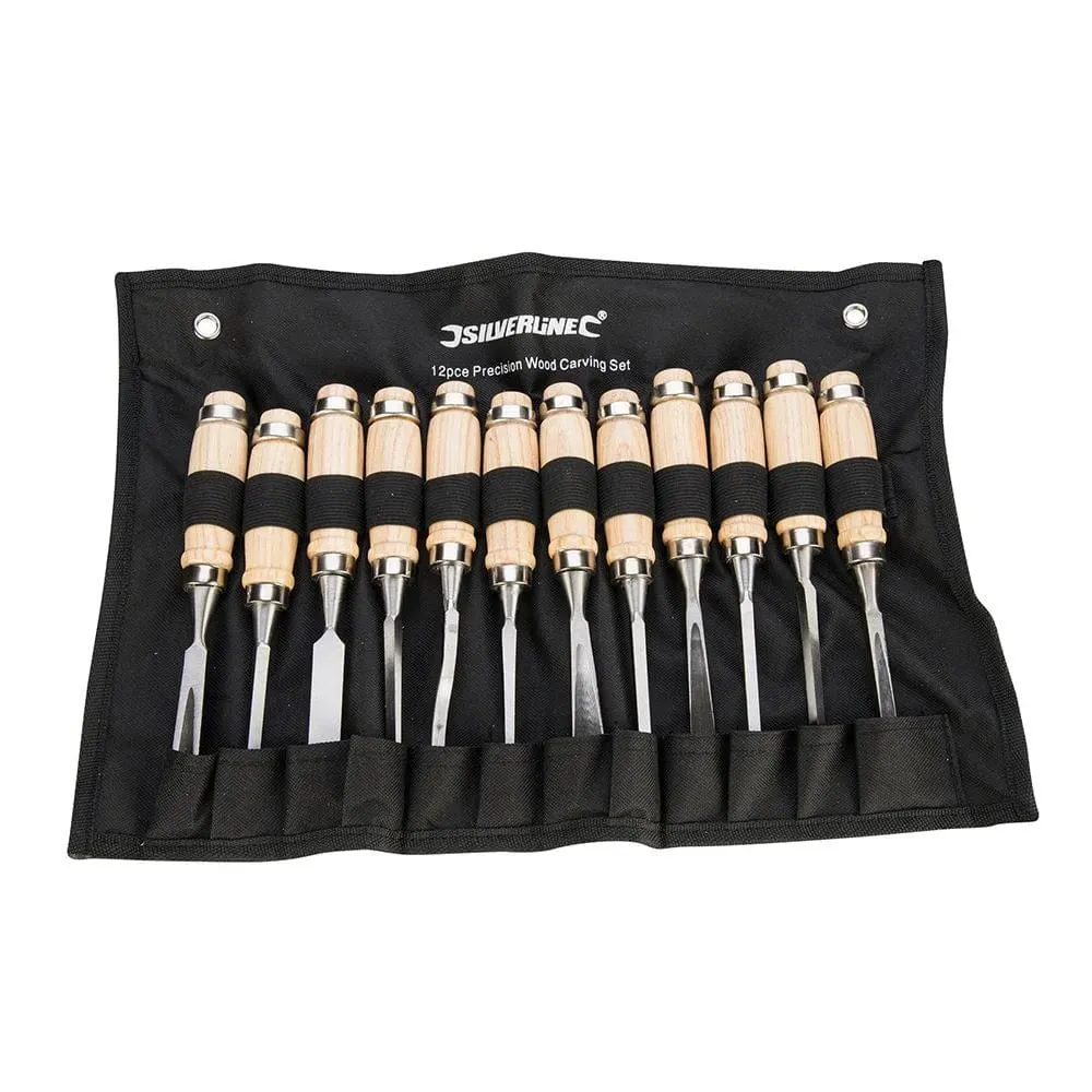200MM WOOD CARVING SET 12PCE Silverline 250241