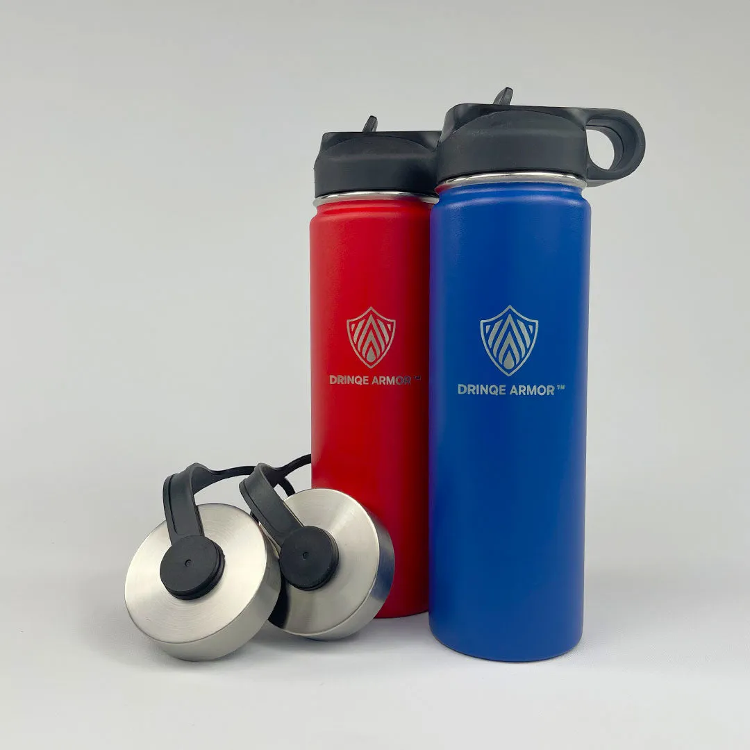 24oz Stainless Steel Bottles by DRINQE ARMOR (2 Pack)