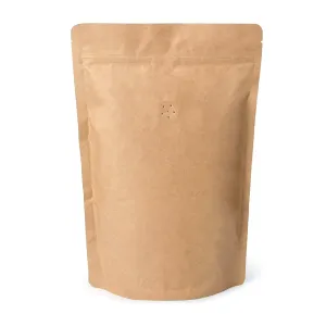 250g 8oz 1/2lb Kraft Paper Stand up Zipper Pouches Coffee Bags Coffee Pouches with Valve (Pack of 50)