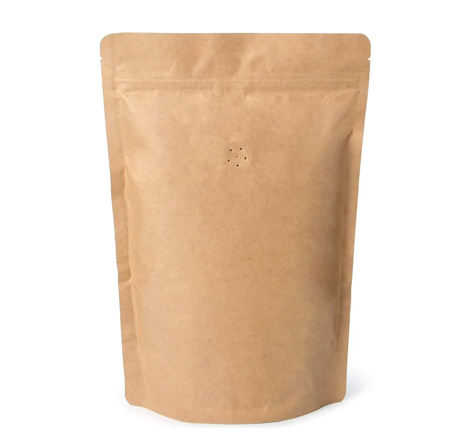 250g 8oz 1/2lb Kraft Paper Stand up Zipper Pouches Coffee Bags Coffee Pouches with Valve (Pack of 50)