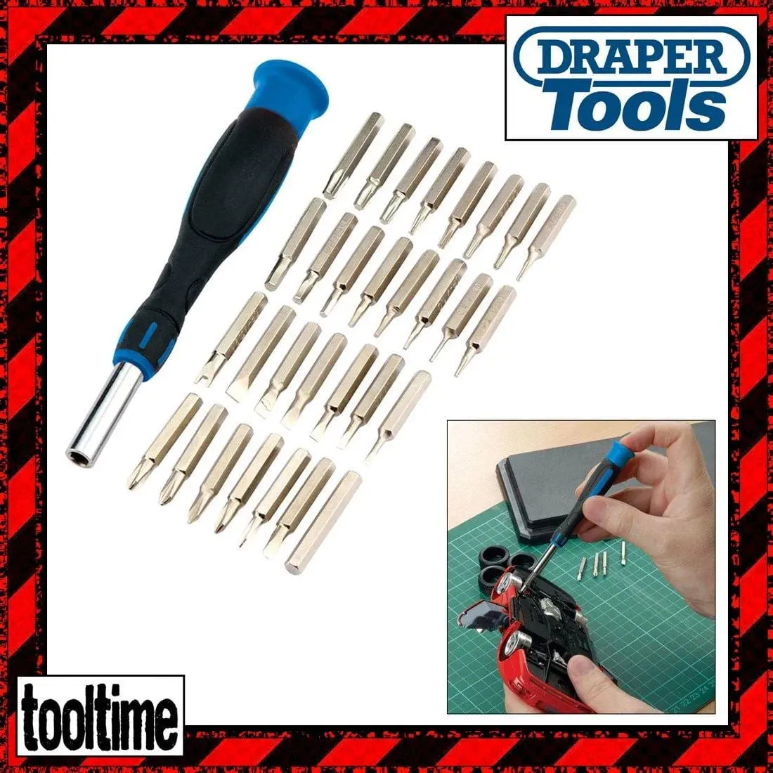 31pc Precision Screwdriver Bit Set Slot Torx Phillips Hex Star   Case Draper