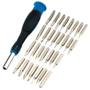 31pc Precision Screwdriver Bit Set Slot Torx Phillips Hex Star   Case Draper