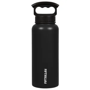 34oz Insulated Bottle with Wide Mouth 3-Finger Lid