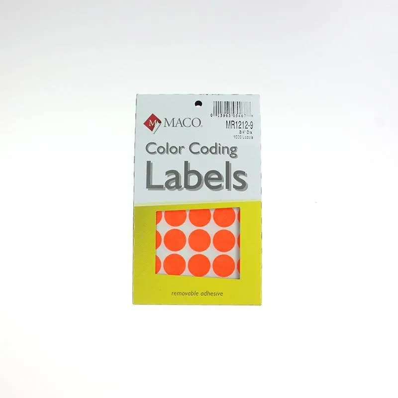 3/4" Round Box Labels - 11 Colors