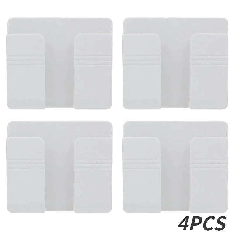 4-Pack Wall Mounted Storage Box Multifunction Holder Organizer TV Remote Control DIY Mobile Phone Plug Charging Holder