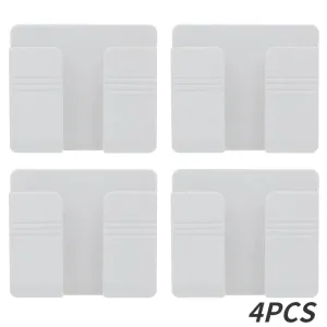 4-Pack Wall Mounted Storage Box Multifunction Holder Organizer TV Remote Control DIY Mobile Phone Plug Charging Holder