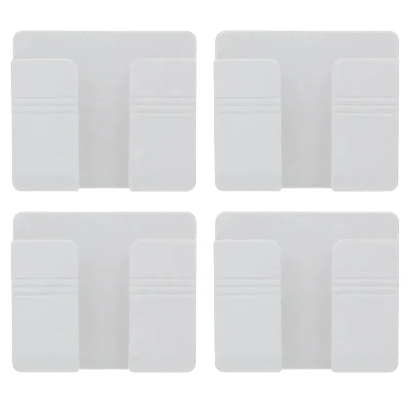 4-Pack Wall Mounted Storage Box Multifunction Holder Organizer TV Remote Control DIY Mobile Phone Plug Charging Holder