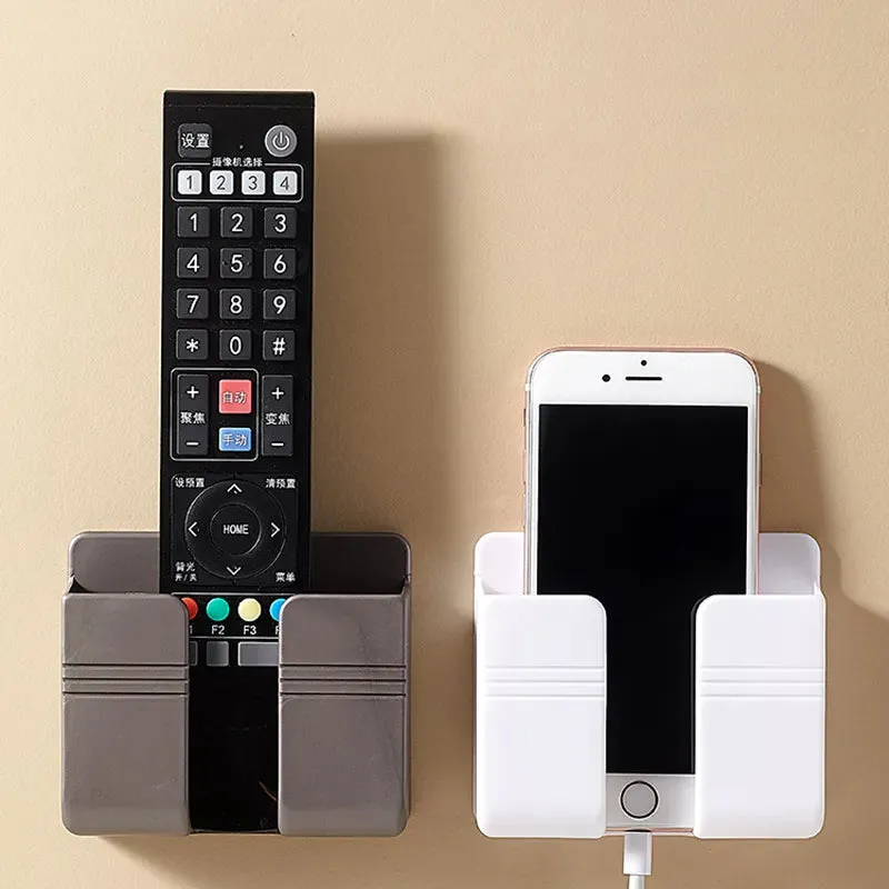 4-Pack Wall Mounted Storage Box Multifunction Holder Organizer TV Remote Control DIY Mobile Phone Plug Charging Holder