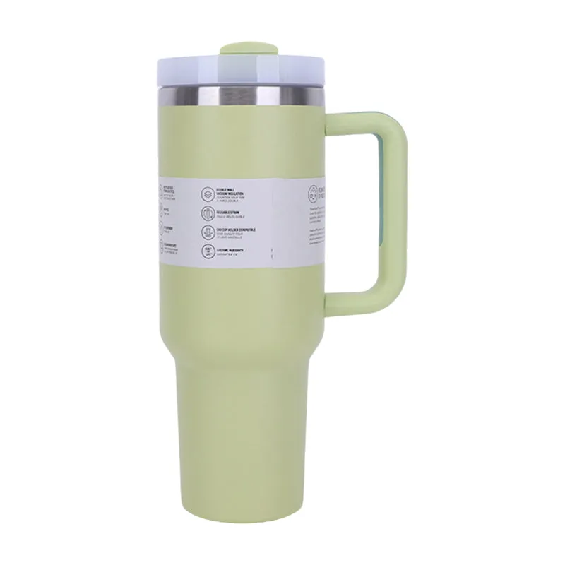 40 oz Insulated Tumbler with Straw, Handle & Lid