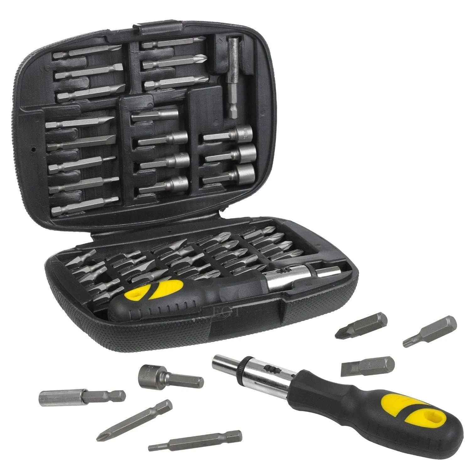 45PC RATCHET SCREWDRIVER MULTI BIT TOOL KIT SET   CASE - RATCHETING HANDLE