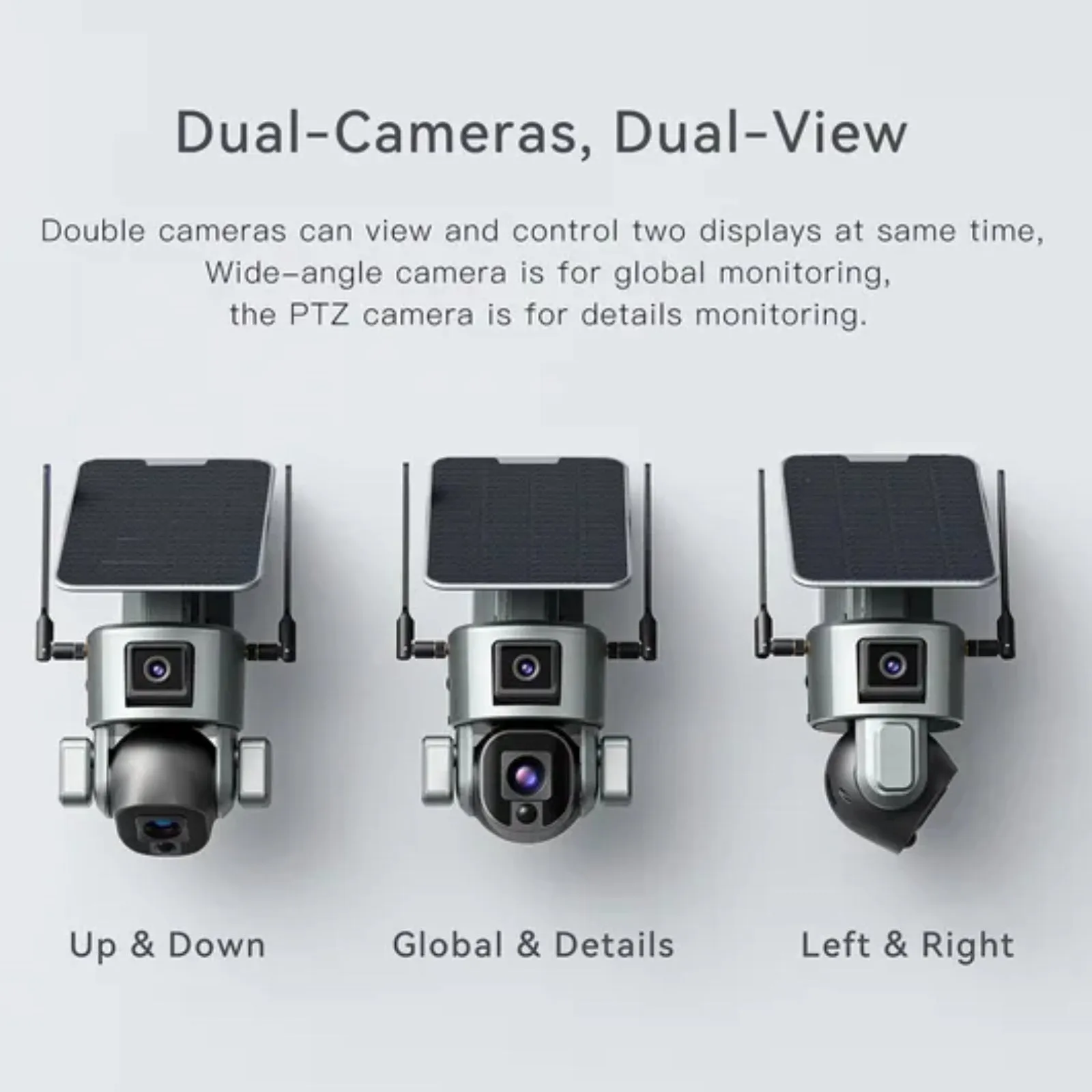 4G Solar PTZ Camera 8MP Dual Lens (4MP 4MP) Human Tracking 10x Optical Zoom