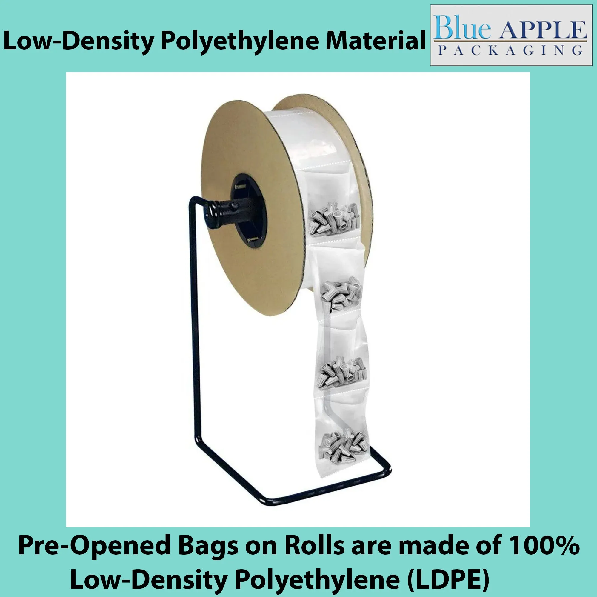 4X8 Inches Kwik-Fill® Pre-Opened Poly Bags on Roll 2.75 Mil AutoBags 1000/RL