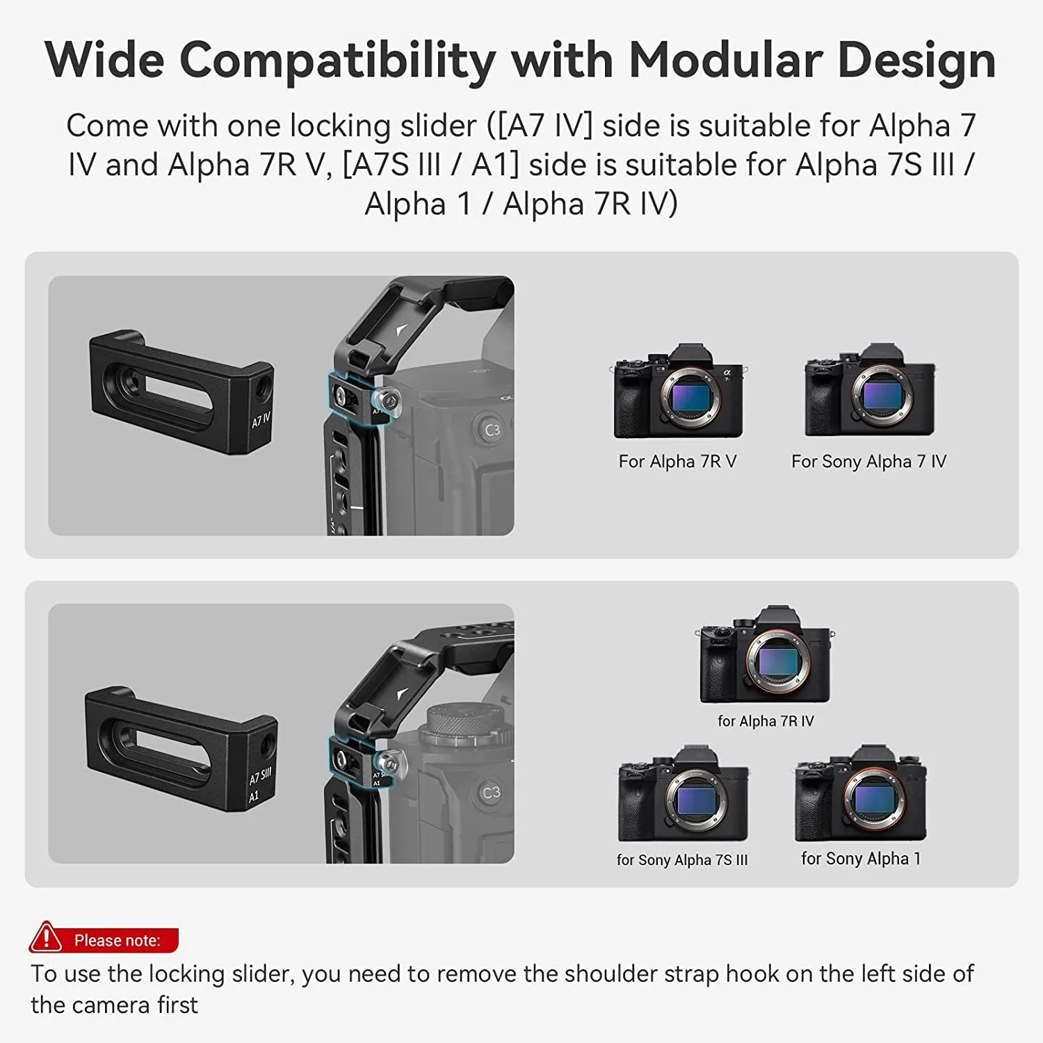A7R V / A7 IV / A7S III Cage with Top Handle, Side Handgrip and Clamp for HDMI Cable, Advanced Kit for Sony Alpha 7R V/Alpha 7 Iv/Alpha 7 S III -3669C