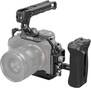 A7R V / A7 IV / A7S III Cage with Top Handle, Side Handgrip and Clamp for HDMI Cable, Advanced Kit for Sony Alpha 7R V/Alpha 7 Iv/Alpha 7 S III -3669C