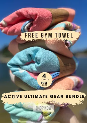 ACTV8 ULTIMATE GEAR BUNDLE (4 ZIP TOWELS)   FREE GYM TOWEL Valued @ $44.95  (Limited Time Bundle)