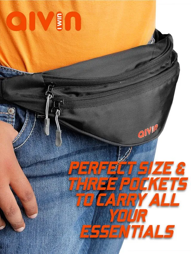 Aivin Hipster Black Unisex Waist Bag Fanny Pack