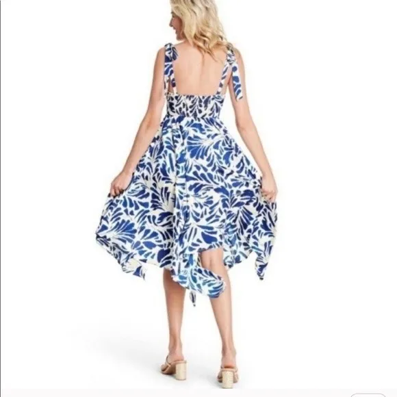 Alexis Botanical Tie Strap Asymmetrical Dress Plus