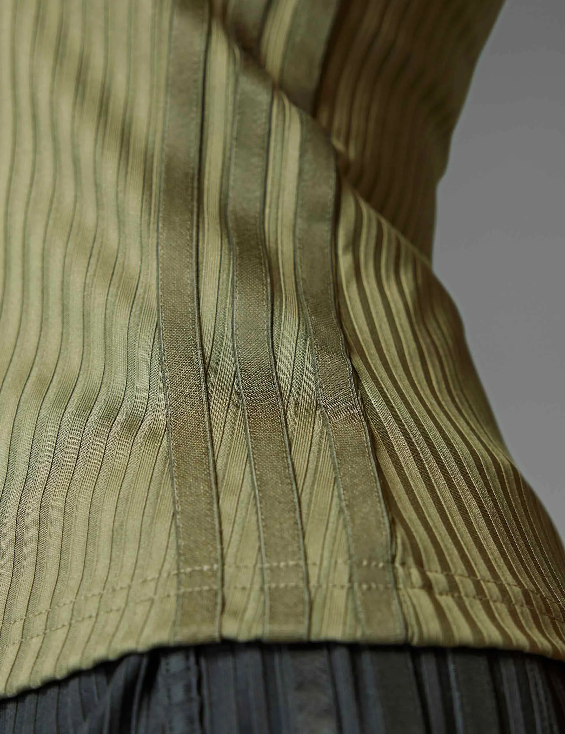 All Gym Seasonal Rib Tight Fit Tonal 3-Stripes Tank Top - Olive Strata