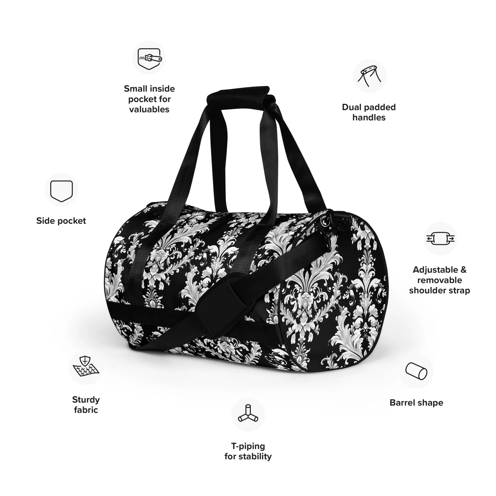 All-over print gym bag. Travel Bag, Gym, Weekend Bag