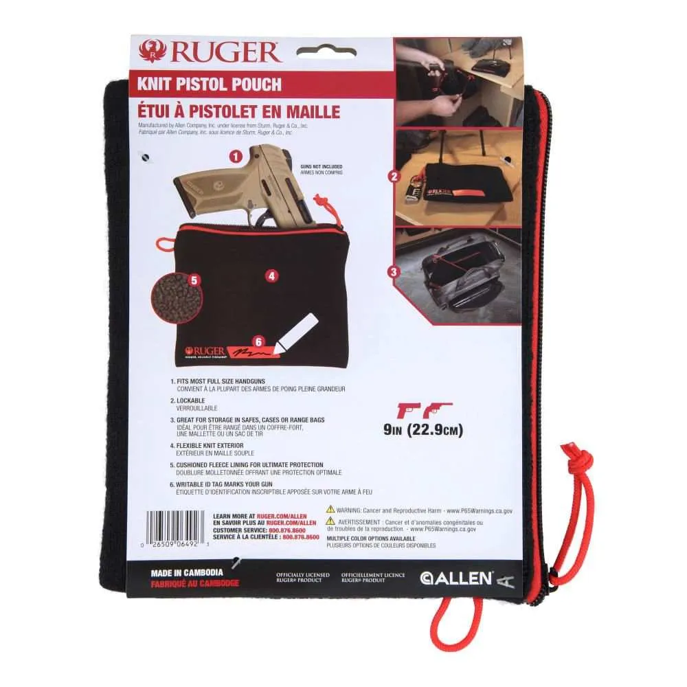 Allen RUGER PISTOL POUCH BLACK, FULL SIZE BY ALLEN