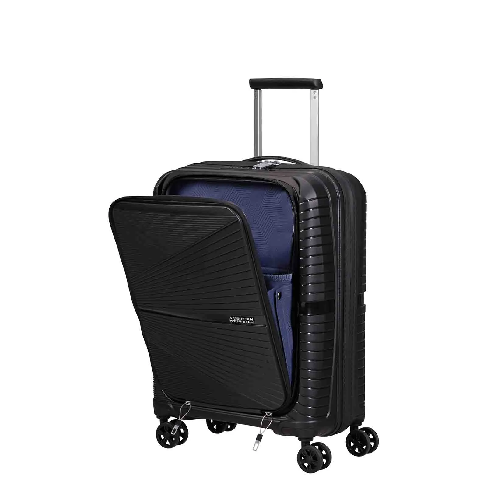 American Tourister Airconic 55cm Suitcase Front Opening Onyx Black