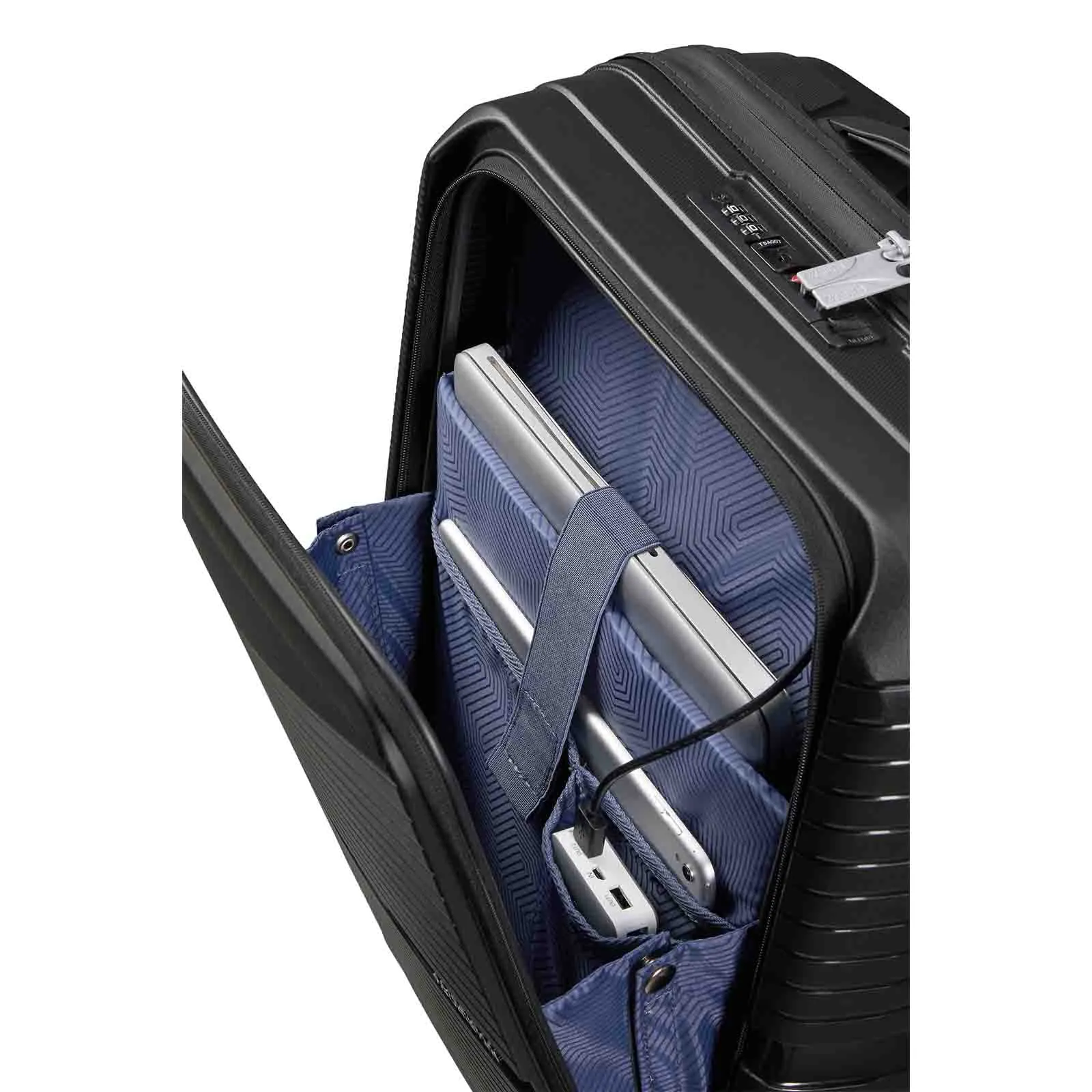 American Tourister Airconic 55cm Suitcase Front Opening Onyx Black