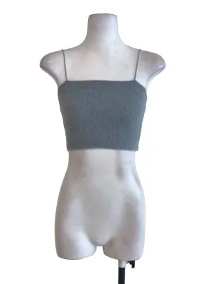 Ash Blue Fur Crop Top