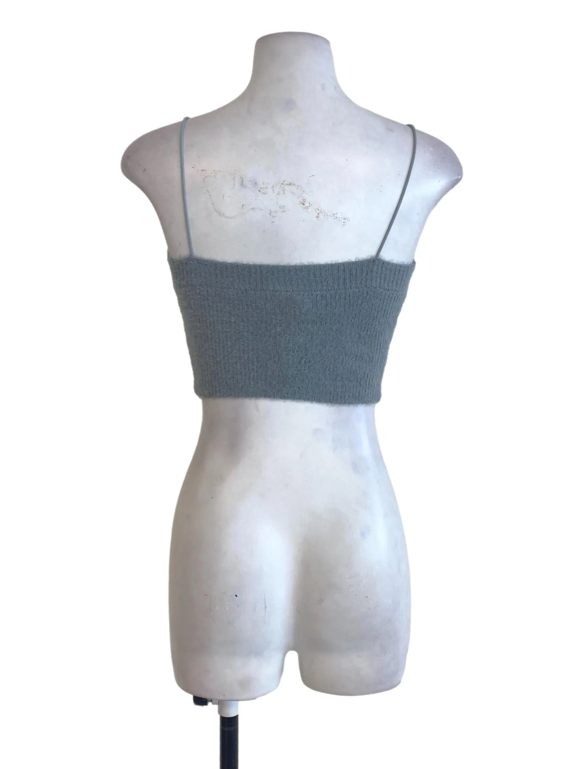 Ash Blue Fur Crop Top