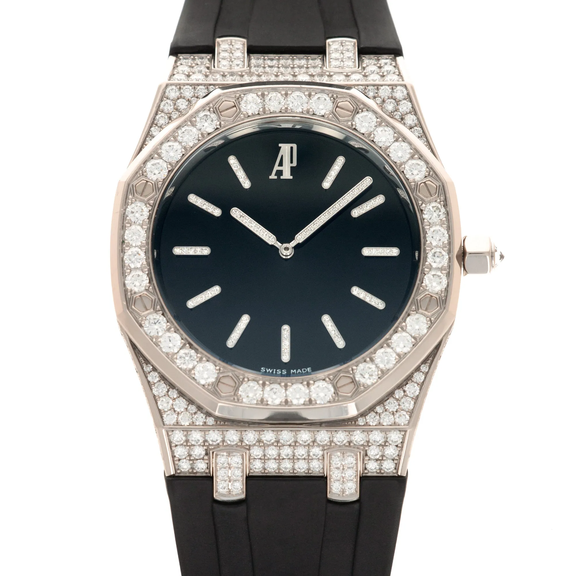 Audemars Piguet White Gold Royal Oak Tuxedo Diamond Watch
