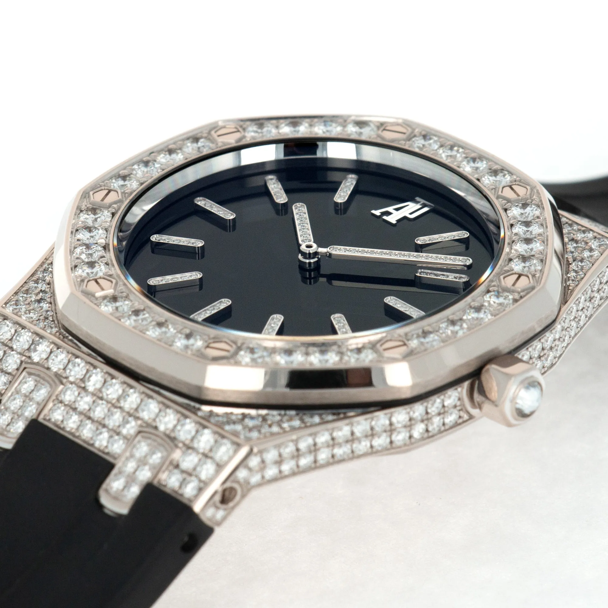 Audemars Piguet White Gold Royal Oak Tuxedo Diamond Watch