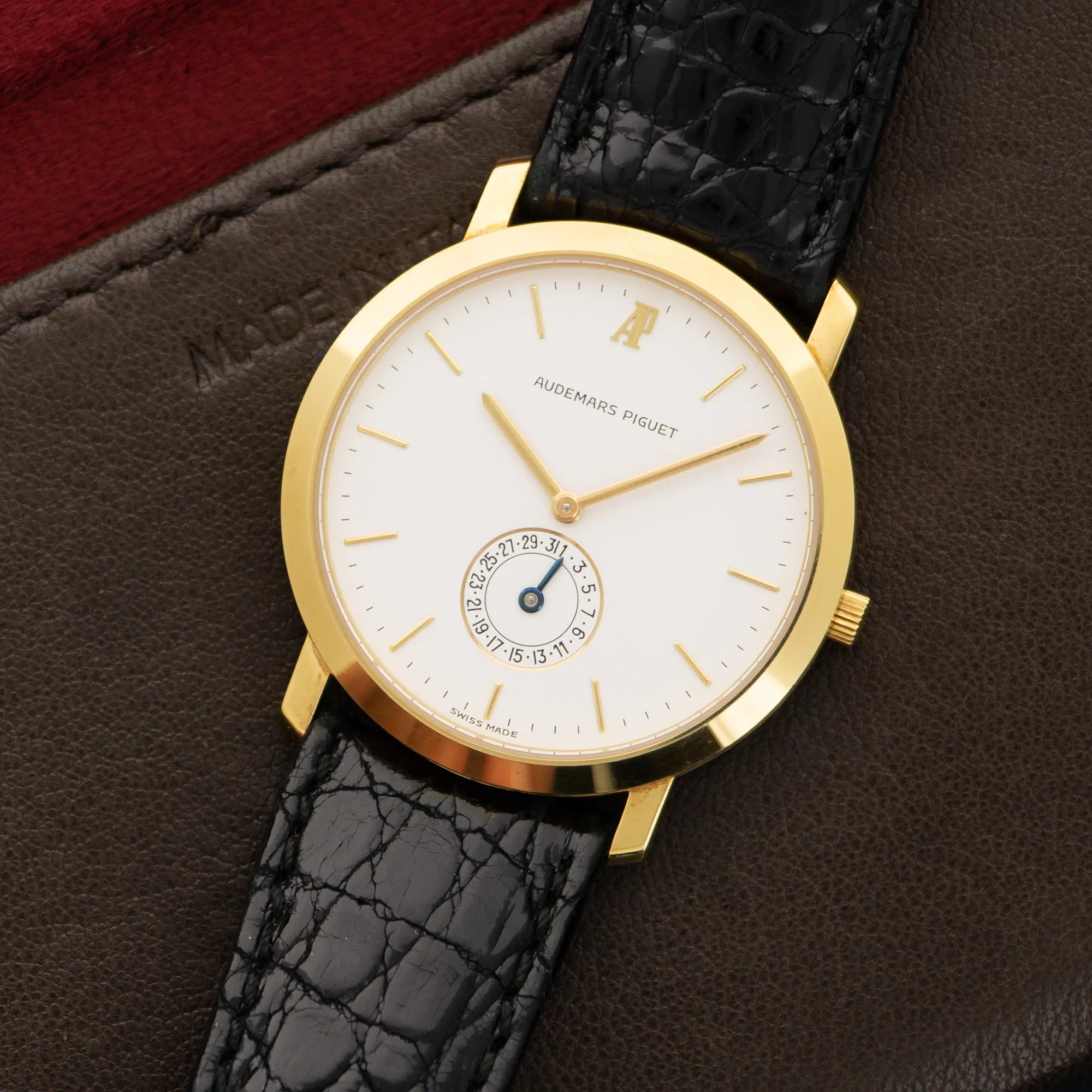 Audemars Piguet Yellow Gold Calendar Strap Watch