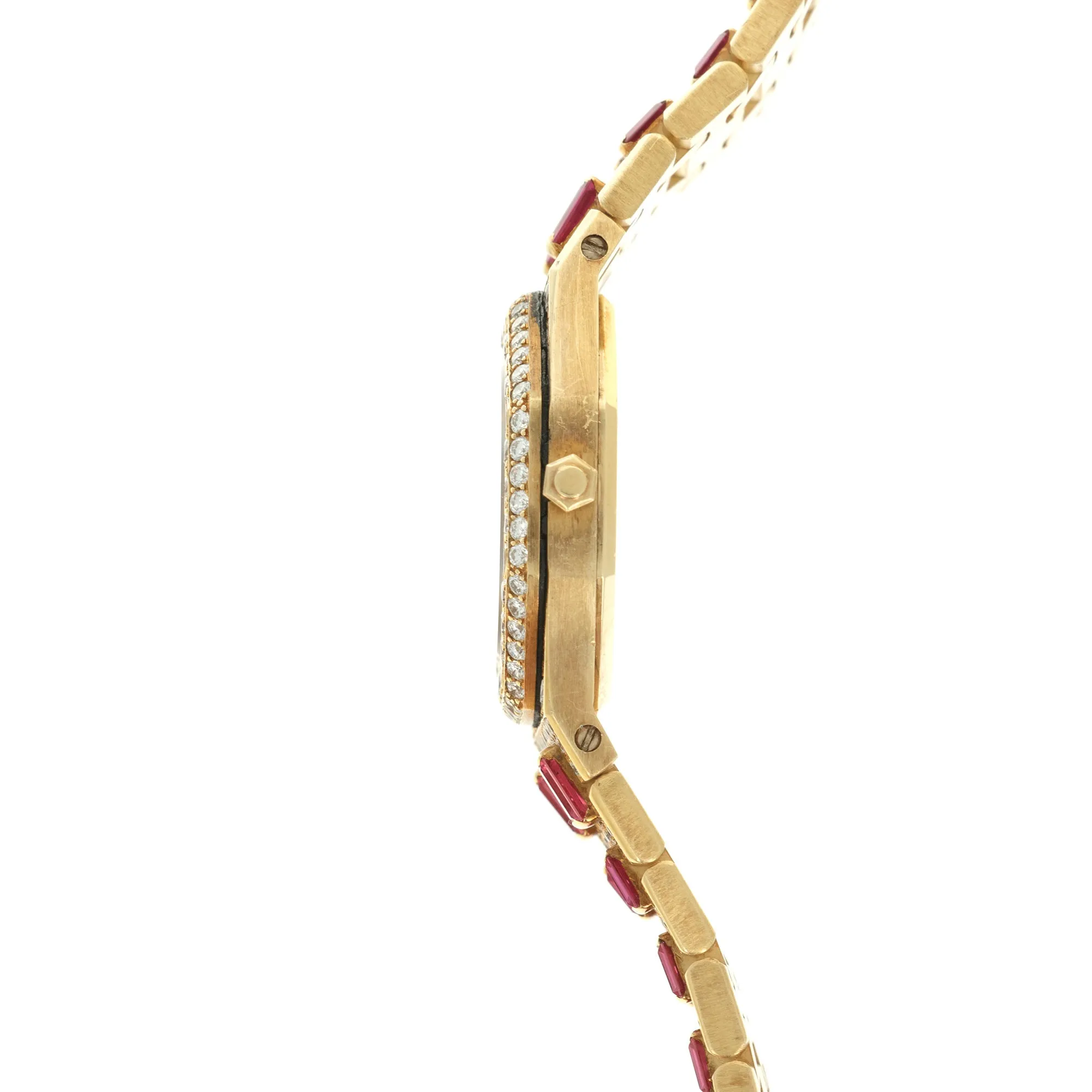 Audemars Piguet Yellow Gold Royal Oak Diamond Ruby Watch