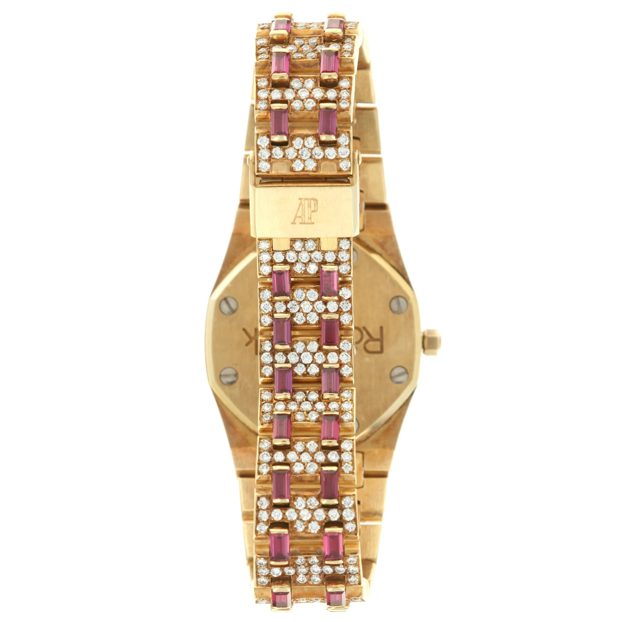 Audemars Piguet Yellow Gold Royal Oak Diamond Ruby Watch